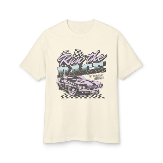 Run the Race Vintage Car Heavyweight Tee