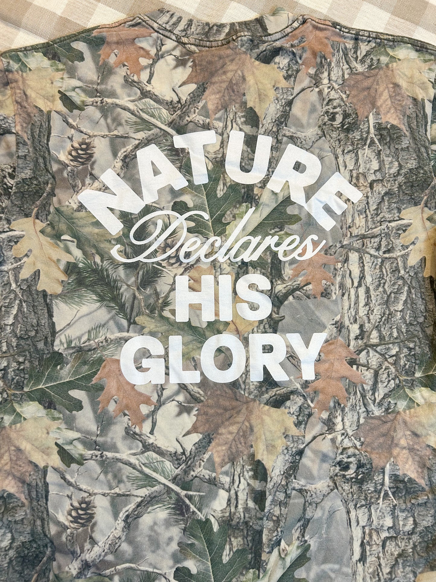 Nature Declares His Glory Long Sleeve Faded Camo Tee
