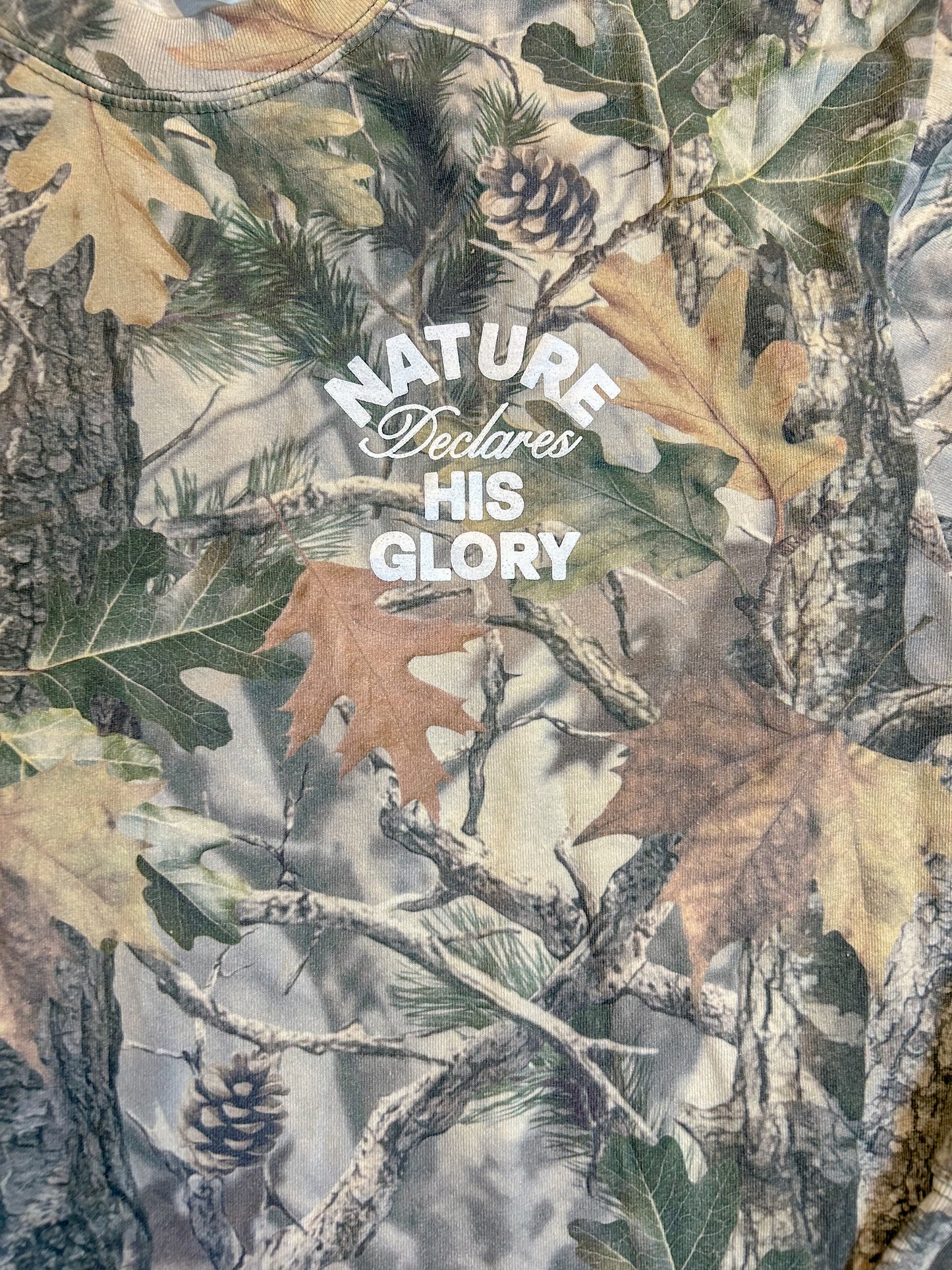 Nature Declares His Glory Long Sleeve Faded Camo Tee