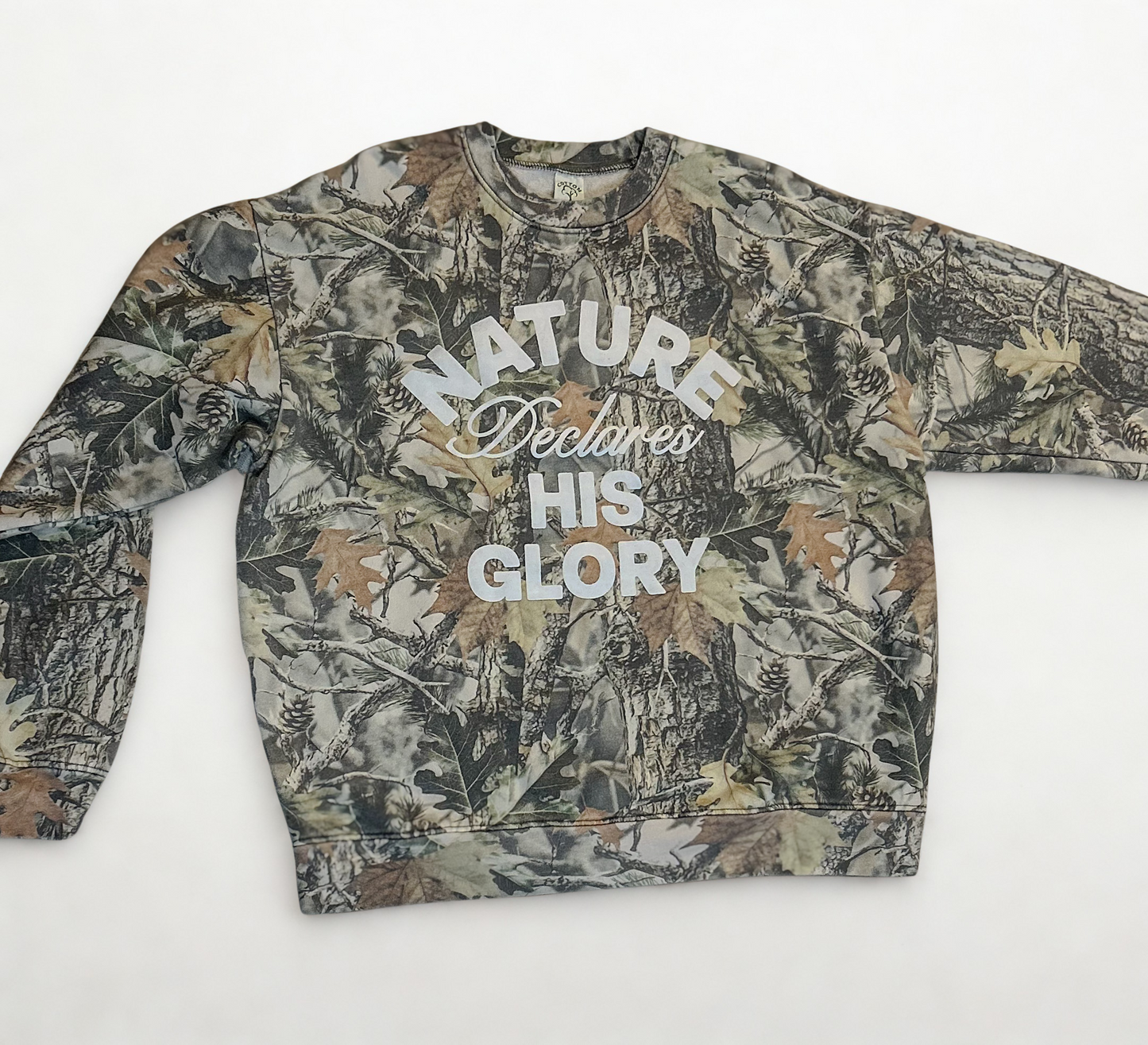Nature Declares His Glory Camo Crewneck
